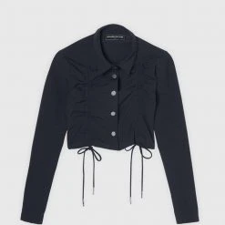 Woman Shirts Ruched Detail Shirt - Ink Blue