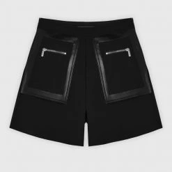 Woman Shorts Double Pocket City Shorts - Black