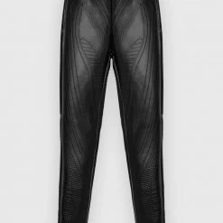 Woman Leggings Debossed Contour Leggings - Black