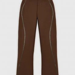 Woman Tracksuits Contour Piping Joggers - Chocolate Brown