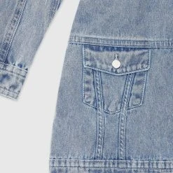 Woman Dresses Denim Mini Dress - Mid Blue