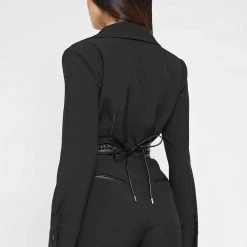 Woman Jumpsuits Blazer Playsuit With Chain - Black JUMPSUITS & PLAYSUITS