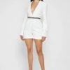 Woman Jumpsuits JUMPSUITS & PLAYSUITS Blazer Playsuit With Chain - White