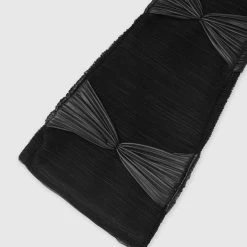 Woman Leggings Shirred Mesh Overlay Flared Leggings - Black