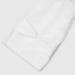 Woman Leggings Shirred Mesh Overlay Flared Leggings - White