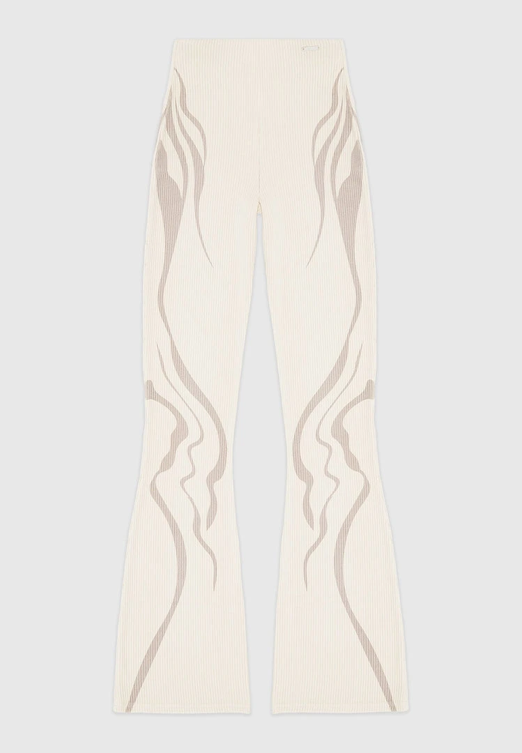 Woman Leggings Limited Edition Ribbed Fit & Flare Leggings - Beige