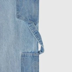 Woman Denim Denim Cargo Mom Jeans - Mid Blue