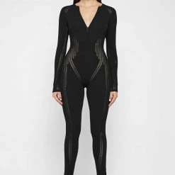 Woman Jumpsuits JUMPSUITS & PLAYSUITS Knitted Contour Jumpsuit - Black