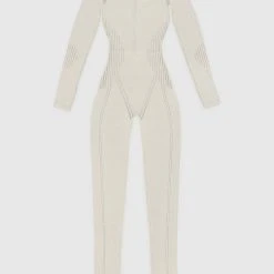 Woman Jumpsuits Knitted Contour Jumpsuit - Beige JUMPSUITS & PLAYSUITS