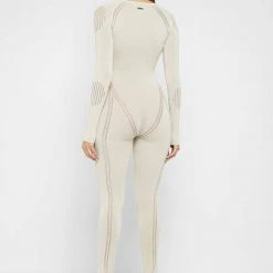 Woman Jumpsuits Knitted Contour Jumpsuit - Beige JUMPSUITS & PLAYSUITS