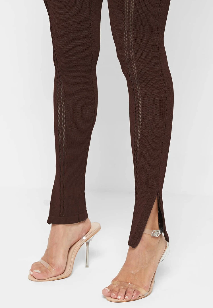 Woman Jumpsuits Knitted Contour Jumpsuit - Brown JUMPSUITS & PLAYSUITS