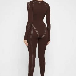 Woman Jumpsuits Knitted Contour Jumpsuit - Brown JUMPSUITS & PLAYSUITS