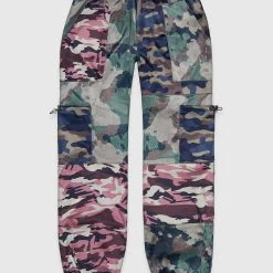 Woman Trousers Satin Camo Cargo Pants - Khaki CARGO PANTS & JOGGERS