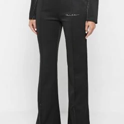 Woman Tracksuits TROUSERS Mesh Waist Track Pants - Black