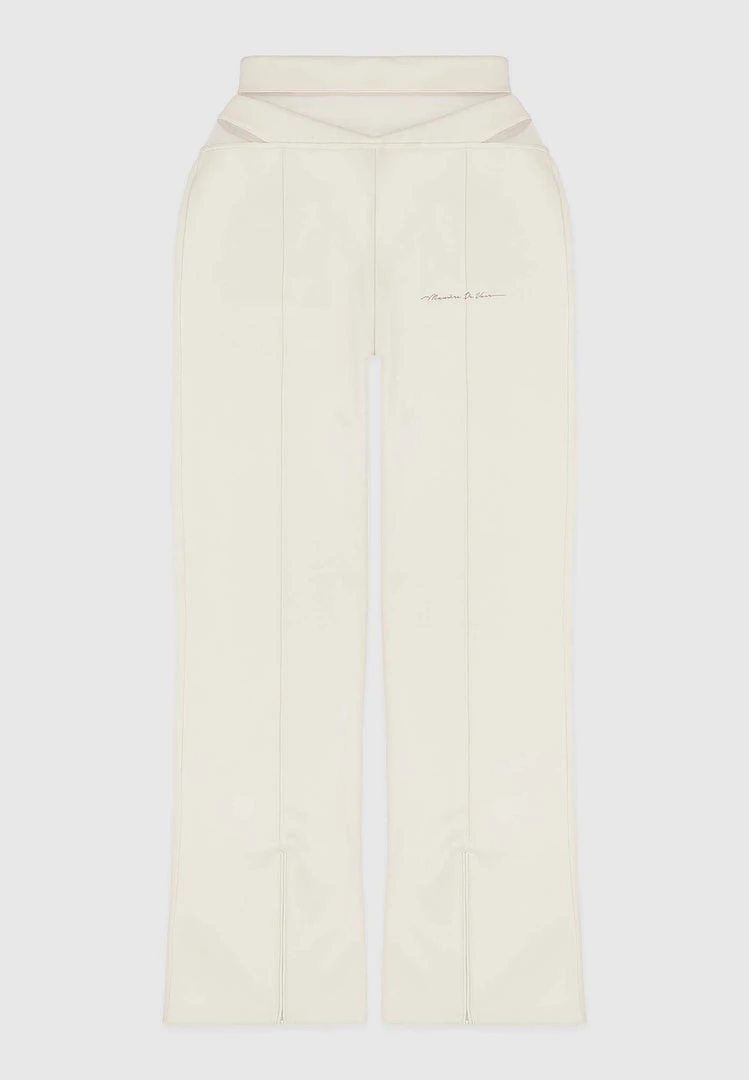 Woman Tracksuits TROUSERS Mesh Waist Track Pants - Beige