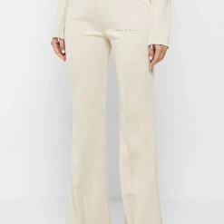 Woman Tracksuits TROUSERS Mesh Waist Track Pants - Beige