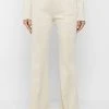Woman Tracksuits TROUSERS Mesh Waist Track Pants - Beige