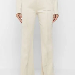 Woman Tracksuits TROUSERS Mesh Waist Track Pants - Beige