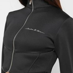 Woman Tracksuits Corset Track Jacket - Black