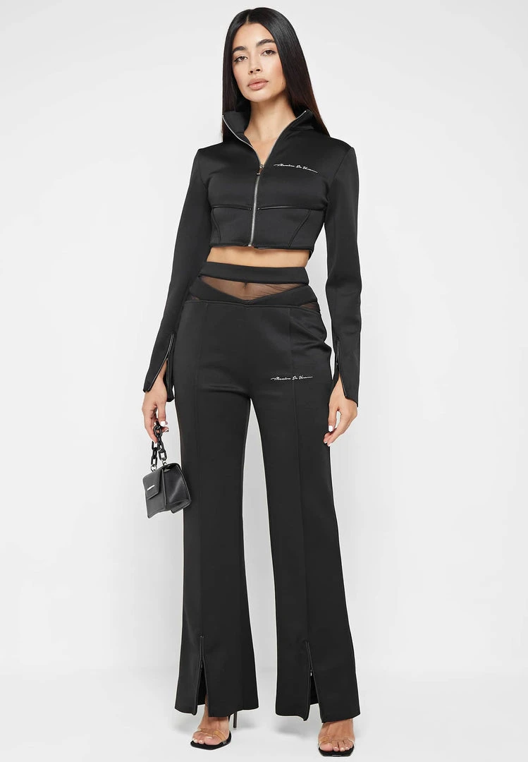 Woman Tracksuits Corset Track Jacket - Black