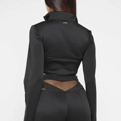 Woman Tracksuits Corset Track Jacket - Black