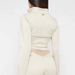 Woman Tracksuits Corset Track Jacket - Beige CO-ORDS