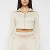 Woman Tracksuits Corset Track Jacket - Beige CO-ORDS