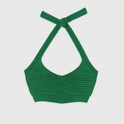 Woman Tops TOPS & T SHIRTS Knitted Bralette Top - Green