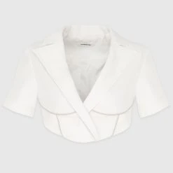 Woman Jackets Corset Blazer Jacket - White/Beige