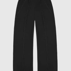 Woman Trousers Tailored Corset Detail Trousers - Black