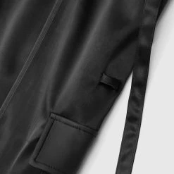 Woman Trousers Satin & Vegan Leather Cargo Trousers - Black CARGO PANTS & JOGGERS