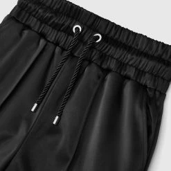 Woman Trousers Satin & Vegan Leather Cargo Trousers - Black CARGO PANTS & JOGGERS