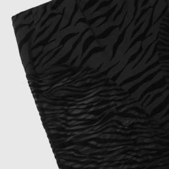 Woman Leggings Mesh Zebra Print Leggings - Black