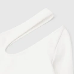 Woman Tops Asymmetric Bodysuit With Sleeve - White