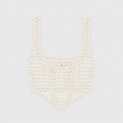 Woman Tops TOPS & T SHIRTS Crochet Corset Top - Beige/Off White