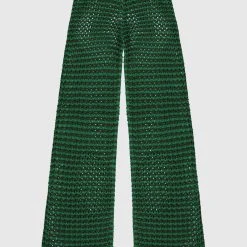 Woman Trousers Crochet Trousers - Green