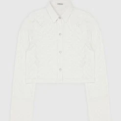 Woman Shirts Textured Long Sleeve Shirt - Off White