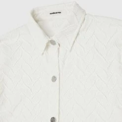 Woman Shirts Textured Long Sleeve Shirt - Off White