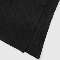 Woman Trousers Textured Wide Leg Trousers - Black