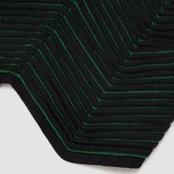 Woman Tops Knitted Contour Halterneck Top - Black/Green TOPS & T SHIRTS