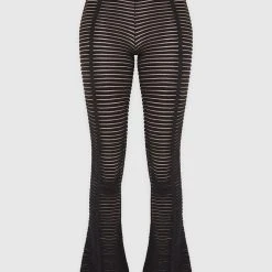 Woman Trousers Knitted Contour Trousers - Black/Taupe