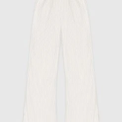 Woman Trousers Pleated Wide Leg Trousers - Cream