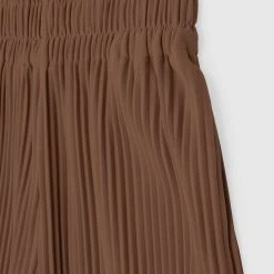 Woman Trousers Pleated Wide Leg Trousers - Brown