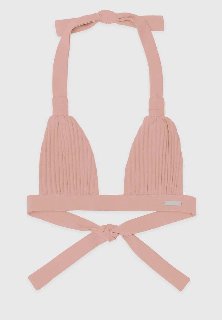 Woman Swim Pleated Bikini Top - Pink