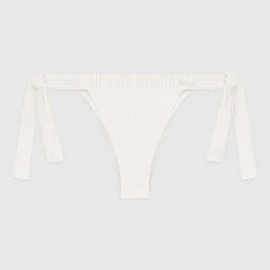 Woman Swim Pleated Bikini Bottoms - Cream