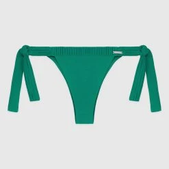 Woman Swim SWIMWEAR Pleated Bikini Bottoms - Green