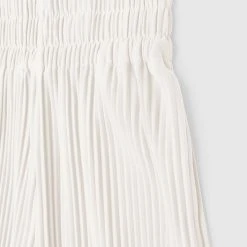 Woman Shorts Pleated High Waisted Shorts - Cream