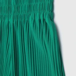 Woman Trousers Pleated Wide Leg Trousers - Green