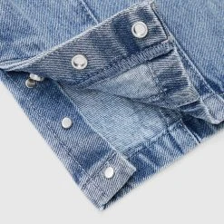 Woman Denim Contour Detail Mom Jeans - Mid Blue