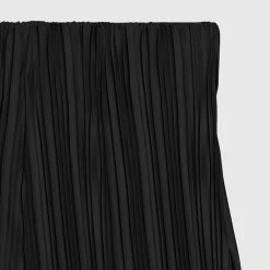 Woman Trousers Pleated Satin Flared Trousers - Black